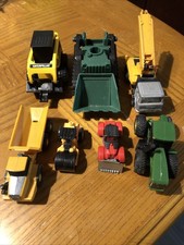 Lot Of 7 Construction Equipment Die Cast John Deer Vehicles Cat Variety 