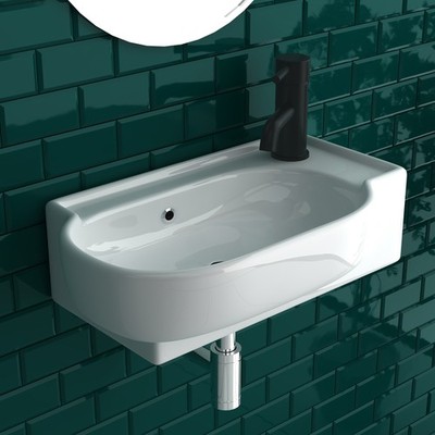 Alpenberger Waschplatz Set Keramik Waschbecken mit Unterschrank Badezimmermöbel