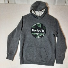 Hurley Youth Boys Gray Camo Camouflage Hoodie Hooded Sweatshirt Size 18/20 XL