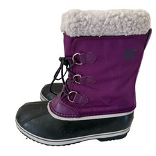 Sorel Yoot Pac Nylon Youth Girl Sz 6 Insulated Waterproof Winter Boots Purple