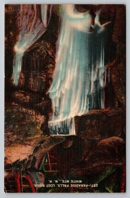 White Mountains Lost River Paradise Falls NH Postcard