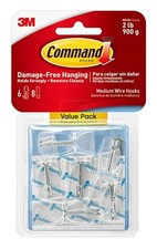 Command Clear Wire Toggle Hooks - 6 Hooks & 8 Strips for Damage-Free Hanging 1.57 per strip