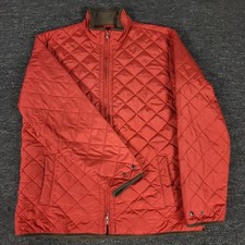 Peter Millar Jacket Mens Large Red Lightweight Quilted Fleece Lined Full Zip