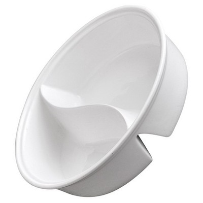 Dual Ceramic Bowl: Microwave Soup Snack Serving Bowl - 8 Inch Dual Compartment