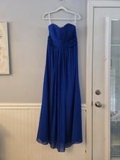 David's Bridal Strapless Navy Gown 10
