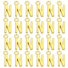 Letter Charm Pendants, 50 Pcs Character Alphabet Pendant, Golden, N