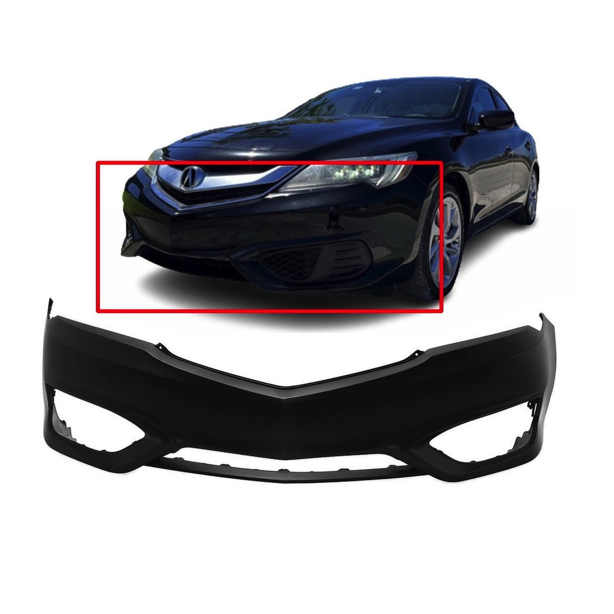 2016-2018 Acura ILX Sedan Primed Front Bumper Cover AC1000189