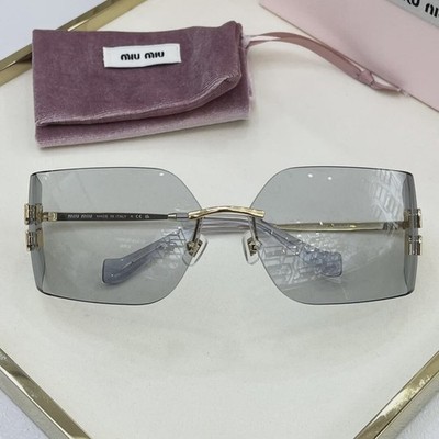 MIU MIU MU 54YS 5AK30B Light Grey Gold Women Sunglasses 80 mm