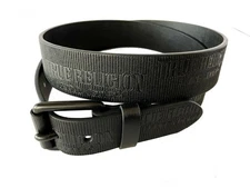 New True Religion Mens Van Belt Black Roller Buckle