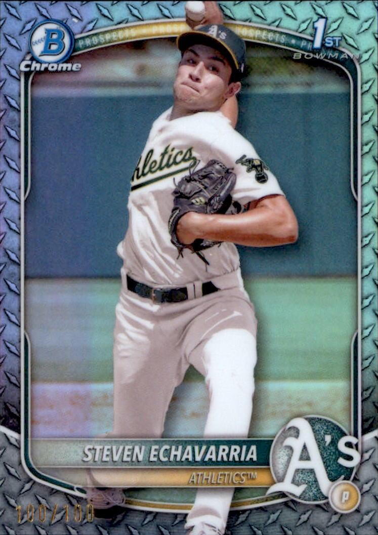 2025 Bowman #BCP-73 Steven Echavarria Prospects Steel Metal Refractor #/100