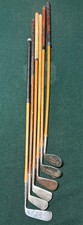 Y10 Antique Lot 6 Piece Vtg 20s 30s Hickory Shaft Original Wood Golf Club Set