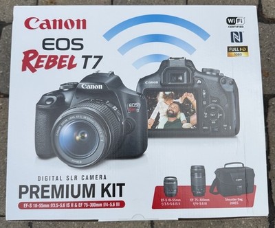 NEW! Canon EOS Rebel T7 24.1MP Digital Camera (Kit 18-55mm and 75-300mm Lens)