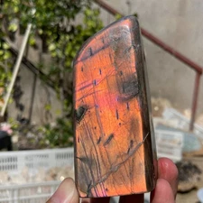 440g Natural labradorite quartz crystal freeform polished specimen healing