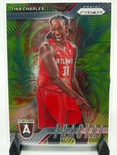 2024 Panini WNBA Prizm Tina Charles Fractal Green Prizm #15 Atlanta Dream