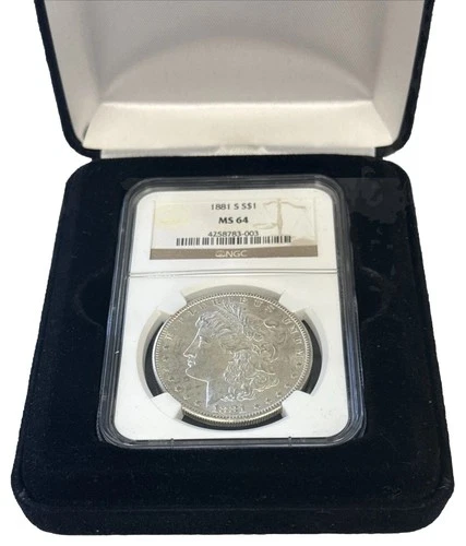 1881-S San Francisco Mint Morgan Silver Dollar certified by NGC MS64