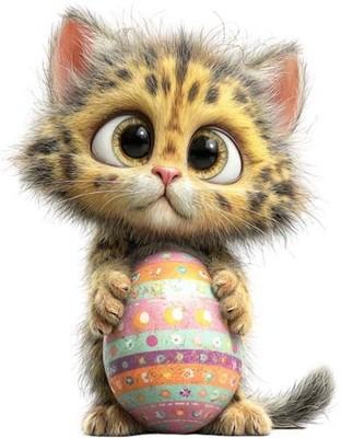 Bunte Ostern Katze Kätzchen Wandkunst Schlafzimmer Fenster Vinyl Aufkleber Abziehbild 6 Größen