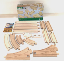 BRIO World Expansion Pack Intermediate- 16-Piece Wooden Train Track Set 33402