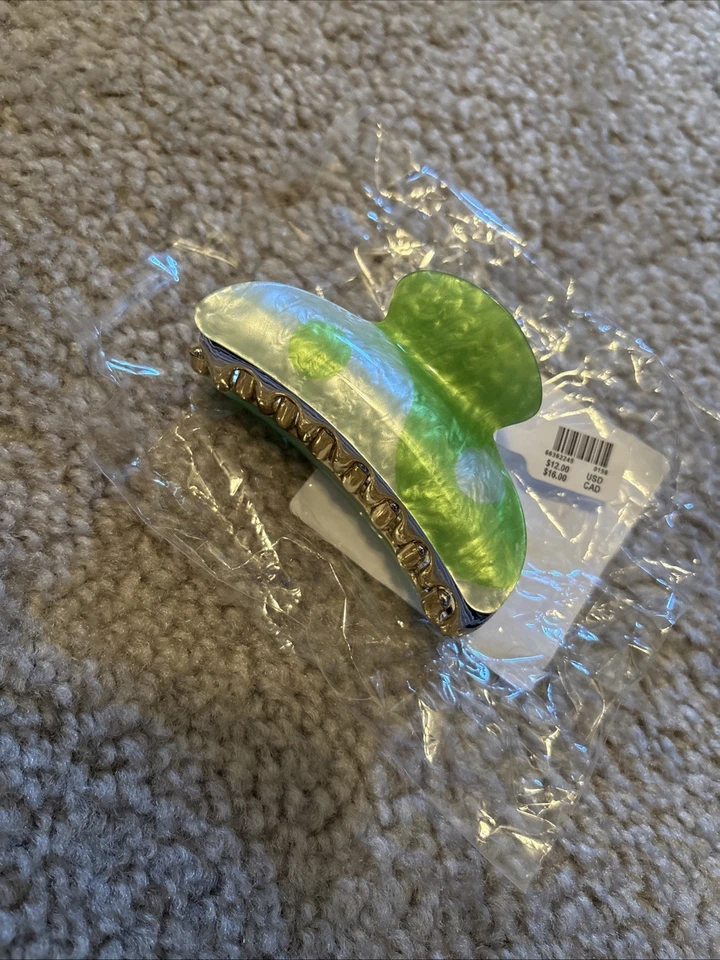 Pinza para el cabello con garra para mujer Urban Outfitters accesorios para el cabello verde blanco Yin Yang Foto 4 de 4