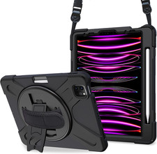for Ipad Pro 12.9 Inch Case 2022 2021 2020 2018, Rugged Heavy Duty Shockproof Co