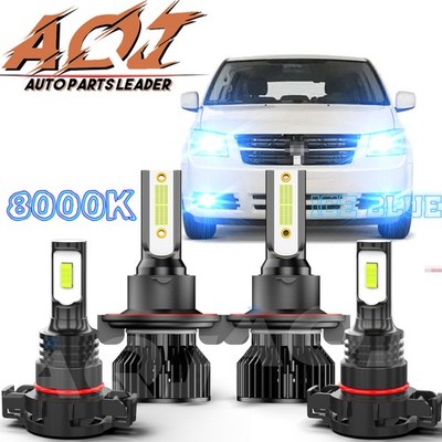 LED Headlight+Fog light 8000K ice blue Hi/Lo beam For Dodge Grand Caravan 2010