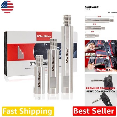 Universal Rotary Polisher Extension Shafts - 3pc Stainless Steel, Auto Detailing