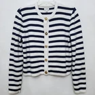 J.Crew Striped Cotton Lady Jacket Cardigan Sweater Size Small