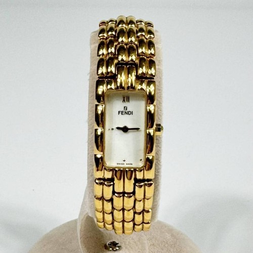 FENDI 670L Orologi Gold Dial Plated GP Quartz Watch Working Japan F/S EXC