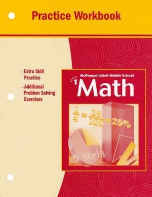 Middle School Math, Course 1: Practice - Paperback, by Holt Mcdougal - Very Good