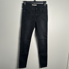 Levi's 711 Women's Mid-Rise Shaping Skinny Jeans, Size 27 Black Denim Stretch