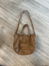 Tory Burch Amanda Hobo Bag Leather Satchel Handbag Beautiful Brown Leather