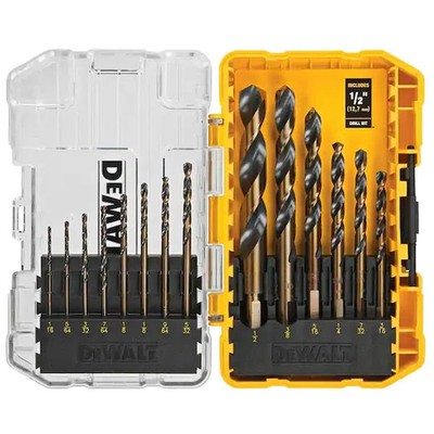 (14-Piece) Dewalt Black And Gold Drill Bit Set Black Oxide
