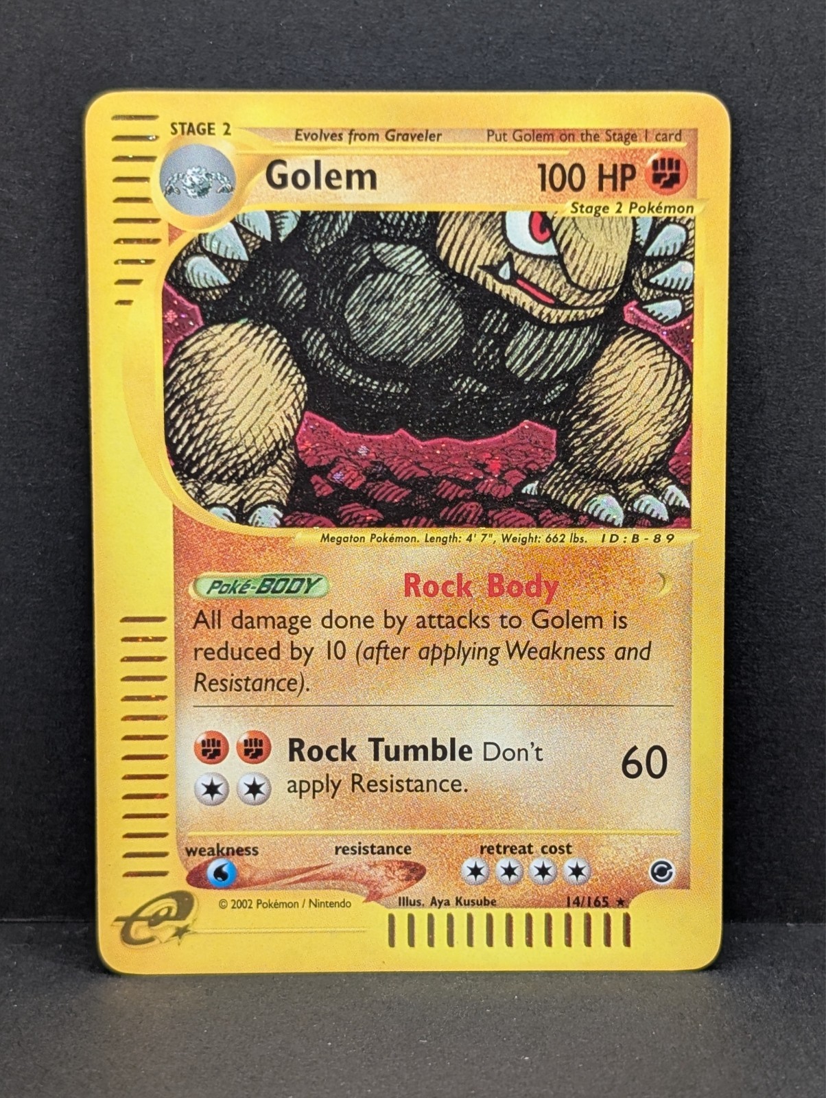 Golem 014/165 Expedition Base Set Holo Rare Pokemon TCG Nintendo e-reader LP