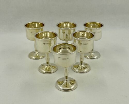 Cased Set of 6 Antique Sterling Silver Shot Glasses/Cups/Goblets Birmingham 1926 - Picture 7 of 11
