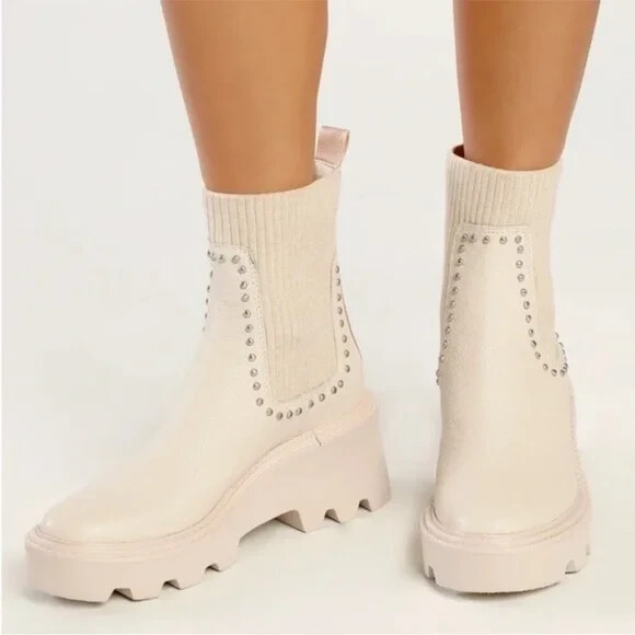 Dolce Vita Hoven Womens Studded Leather Chelsea Boots Size 7.5