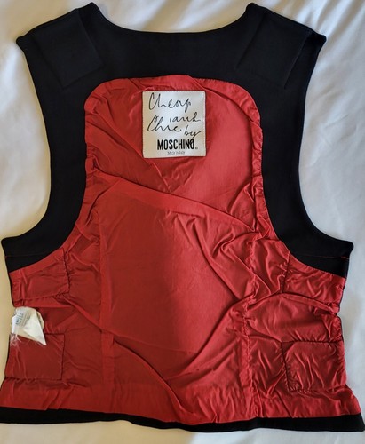 Womens Moschino Cheap & Chic Red and Black Vest Size 6 Rayon Acetate Vintage MOD - Picture 11 of 24