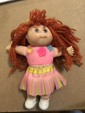 Vintage 1995 Mattel Cabbage Patch Kids CPK Baby Doll 5" Fringe Dress Red Hair
