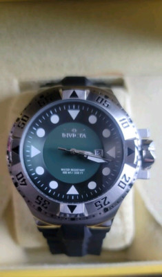 Invicta Excursion 50mm Stainless Steel Case, Black Silicone Band (14436)