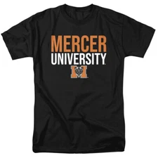 Mercer University Adult T-Shirt Stacked, Black, S-5XL