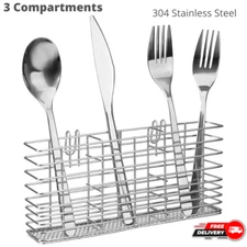 Kitchen Cutlery Holder Caddy Utensil Silverware Drainer Drying Rack Organizer