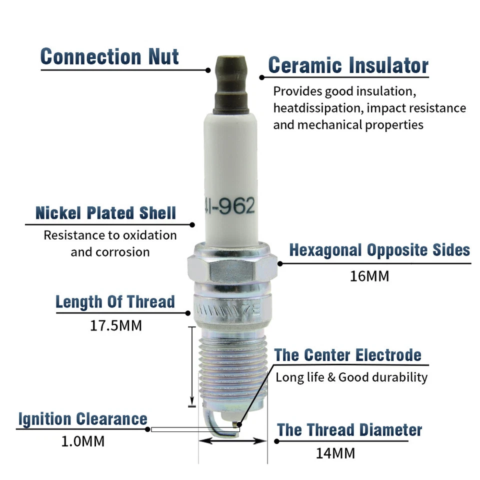 8 set UF413 Ignition Coils 41-962 Spark Plug Spark Plug Wires For  Chevy - Image 3 of 4