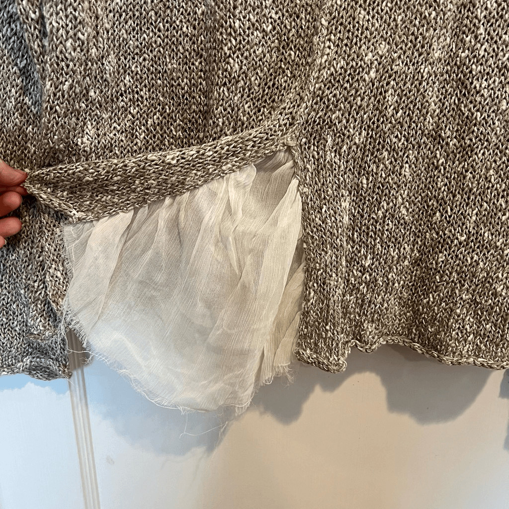 Bryn Walker Linen Ruffle Back Pullover Sweater Si… - image 4