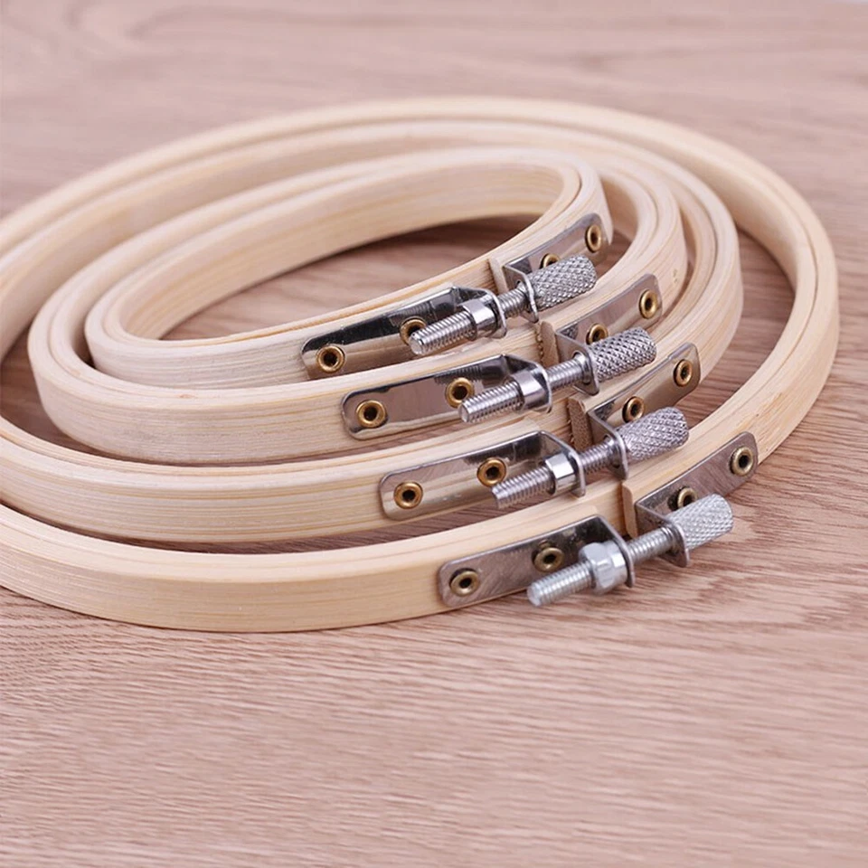 10PCS DIY Wooden Bamboo Embroidery Cross Stitch Ring Circle Hoop Frames Craft 3" - image 4 of 4