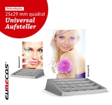 Verkaufsdisplay Universal Aufsteller und Backcard FREIE WAHL 25 x Quadrat 29mm