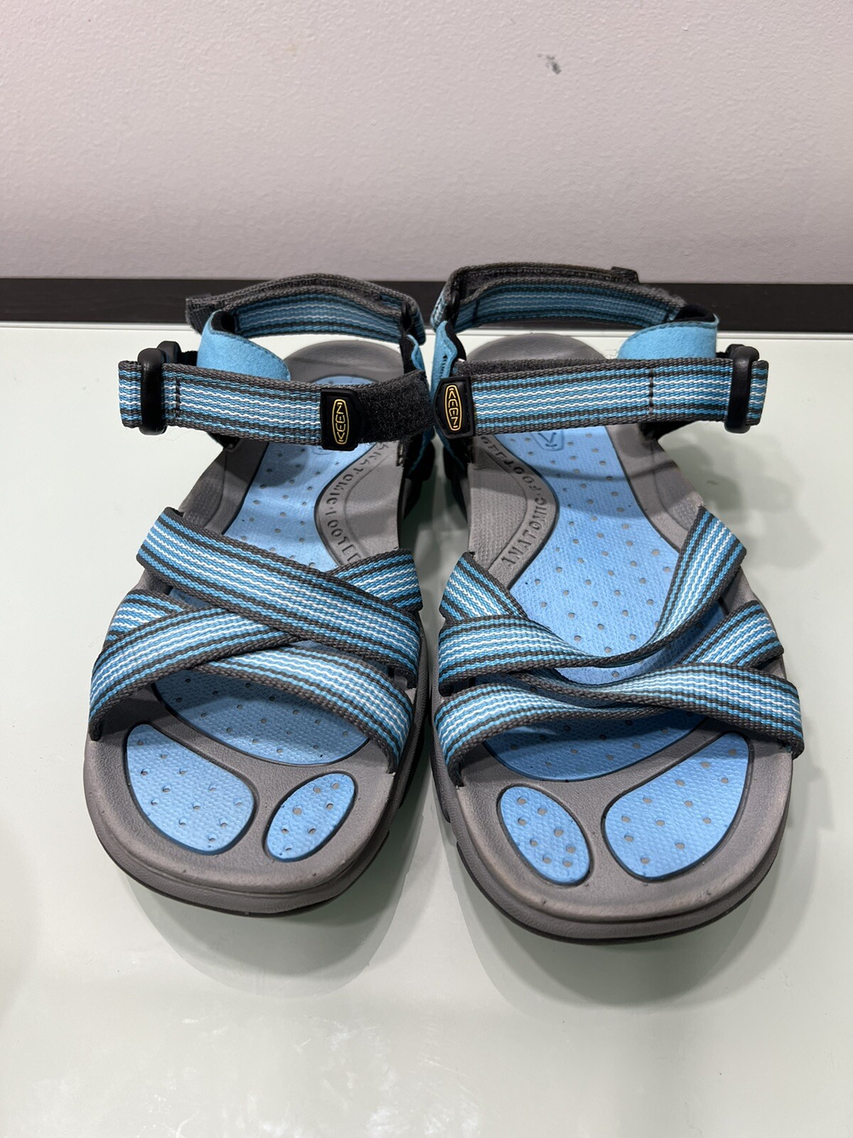 KEEN Scarpe da acqua per esterni blu punta aperta cinturino anatomiche pedale taglia 7 5