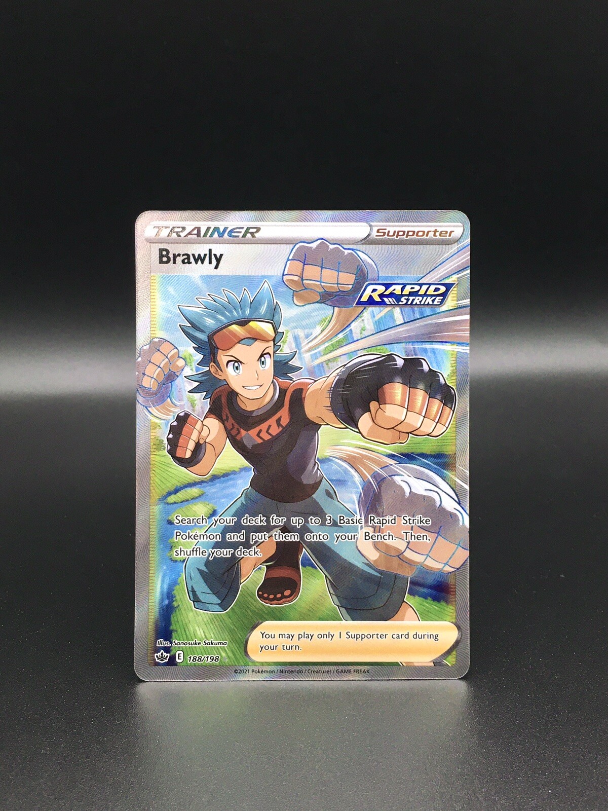 Pokémon TCG Chilling Reign - Brawly Full Art Trainer -  #188/198 - NM