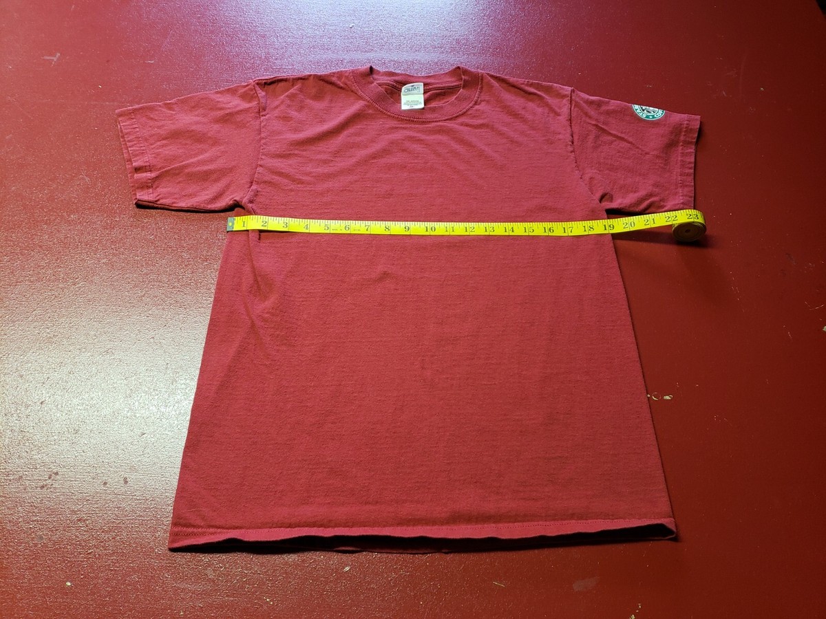 Starbucks Coffee Back Print Red X-Mas T-Shirt Anvil M 100 Starbucks Coffee Back Print Red X-Mas T-Shirt Anvil M 100