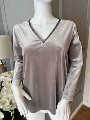 The White Company Samttop   UK 6 White Label Grau & Silber 