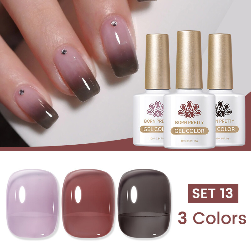 BORN PRETTY Jelly Nude Gel Nagellack 10ml Translucent Soak Off UV Nagellacke - Bild 155 von 157