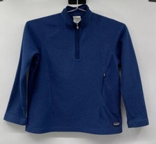 Vtg Patagonia Kids  M 10 1/4 Zip Pullover Fleece Side Pocket