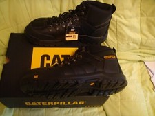 CATERPILLAR Threshold Men Waterproof Steel Toe Work Boot 9.0 Leather Black NIB